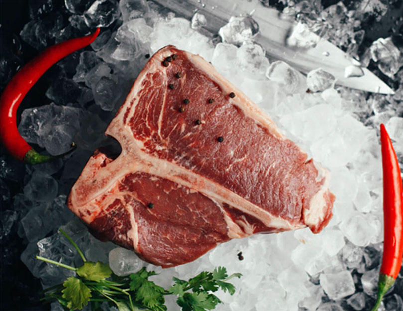 T-Bone Steak on Ice with Chili's